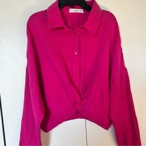 Pink long sleeve top from mango